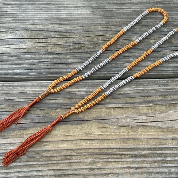 Tasbeeh Brown/White Tone Plastic Prayer Beads Religious Islamic Tasbeh Lot of 2 - Picture 8 of 8